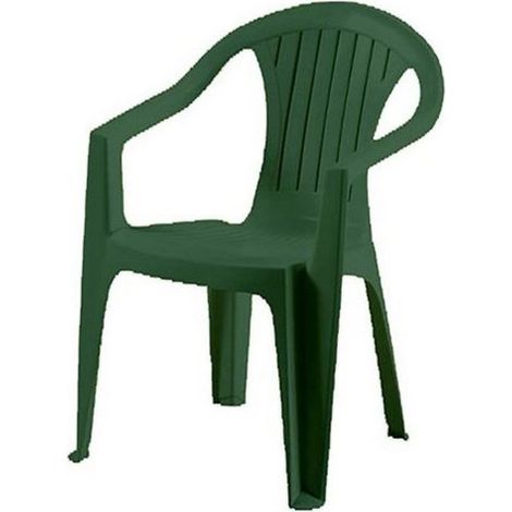 Bica – Chaise de jardin empilable en polypropylène – Couleur vert – Dimensions 56x56x79 cm – Charge maximale 120 kg – Confort d'assise amélioré