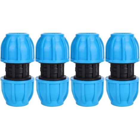Raccords de tuyaux d'eau droits en plastique PE, 25mm à 25mm, accessoires de connexion de tuyaux en PVC PE PPR, 4 pièces-DOU