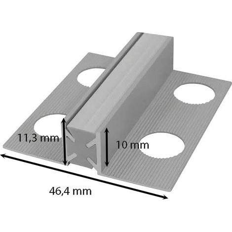 Giunto di dilatazione in alluminio 2 metri : Modello - 10MM SATINATA GRIGIA (1/2)