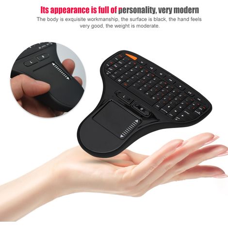 Souris Clavier Mini Sans Fil 2-en-1 avec Touchpad Intelligent 2.4G