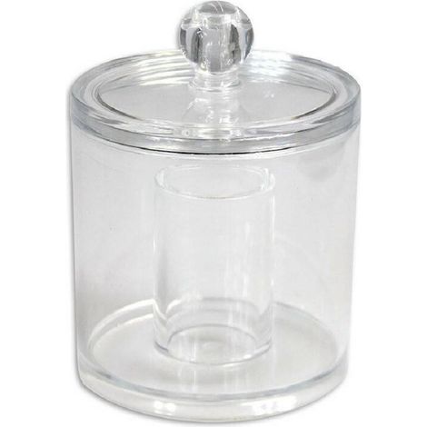 Cleafe - Contenitore Rotondo Cotton Fioc Ovatta Make Up 2 Scomparti Organizer Bagno 10238 - (1/2)