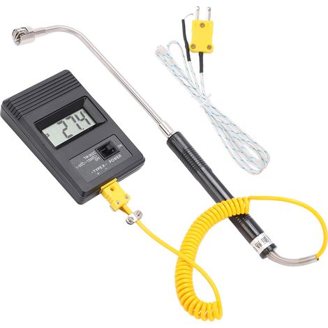 Termometro TM-902C – Sensore digitale – LCD – Industriale – Termocoppia di superficie con stelo curvo -50-500 °C