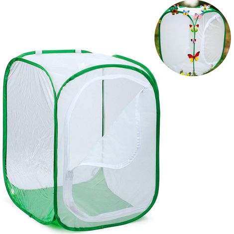 Habitat Papillon - Cage Terrarium Pliable en Maille Polyester - Pour Élevage Insectes et Papillons à l'Intérieur ou à l'Extérieur - 1 Pièce