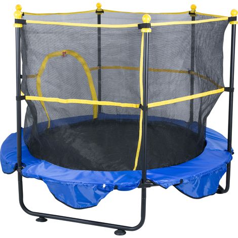 Mophorn 5FT Trampolin für Kinder, 60" Indoor-Outdoor-Trampolin mit Sicherheitsnetz, Basketballkorb, Wasserbällen, Mini-Kleinkind-Trampolin, Geburtstagsgeschenk für Kinder ab 3 Jahren