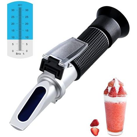 Hydrometer-Refraktometer mit ATC, Brix-Refraktometer zur Messung des Fruchtzuckergehalts 0–32 %, Brix-Refraktometer für Backup-Brix-Hydrometer (1/5)
