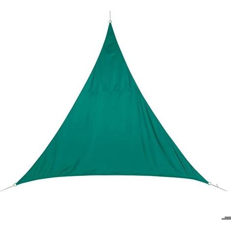 Voile d'ombrage triangulaire "Curacao" émeraude 5x5x5m en polyester - Hespéride (1/4)