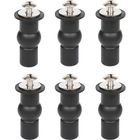 Lot de 6 charnières de fixation pour abattant de WC, pièces détachées universelles, boulons d'expansion en caoutchouc pour abattant de WC, compatibles avec la plupart des toilettes.