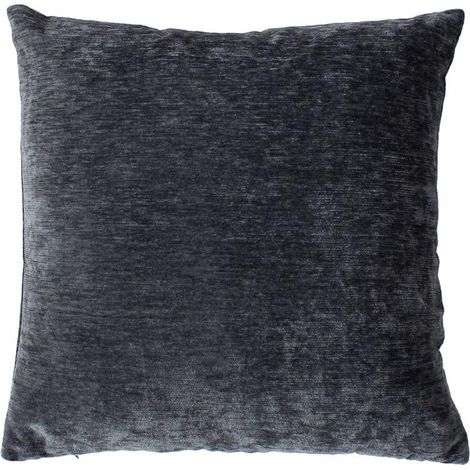 Coussin Déco en Velours "Velvet" 40x40cm Gris Foncé