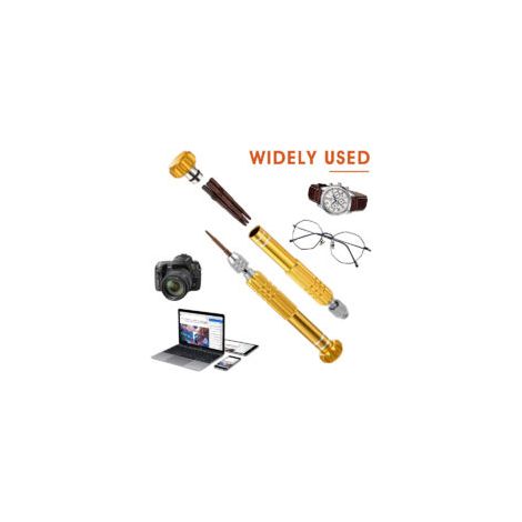 5-in-1 Mini-Schraubendreher-Set, multifunktionaler Schlitz- und Kreuzschlitzschraubendreher, geeignet für Brillen, Uhren, Schmuck und Computerreparaturen – Crezuo