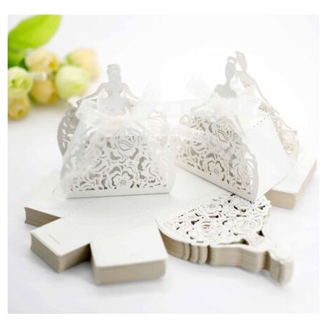 50 Pièces Petite boîte cadeau,Boîte Cadeaux,Bonbons Boite Cadeau avec Ruban,Boîtes de Bonbons Noël,Pour Cadeau De Bricolage, Mariage, FêTe (1/4)