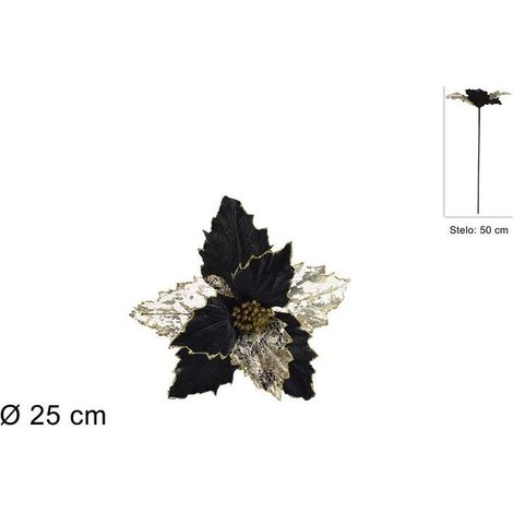 STELO FIORE NATALIZIO NERO ALTO 50CM DIAM 25