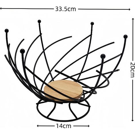 Corbeille à fruits Design et Originale - Forme Spirale - Noir (1/4)