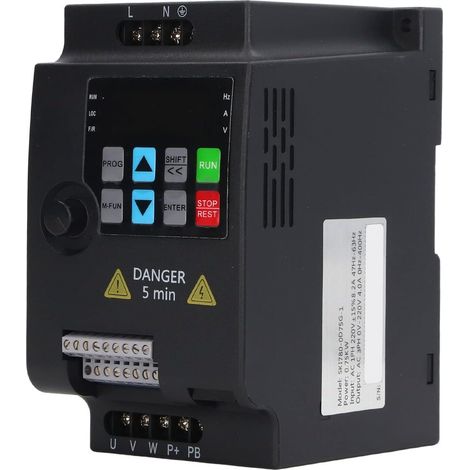 Variateur de Fréquence Monophasé vers Triphasé 0,75 KW Convertisseur de Fréquence pour Machine à Gravure Générateur Éolien Onduleur VFD Mini (1/5)