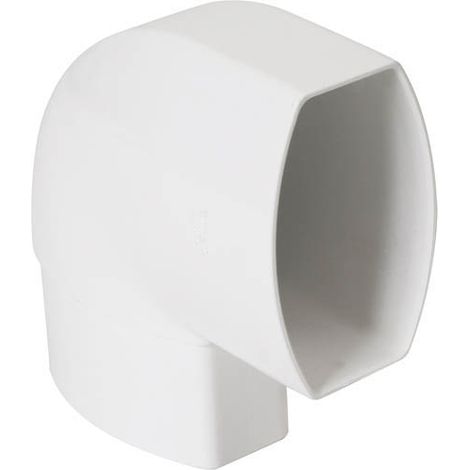 Nicoll – Coude orientable 90x56 mm mâle-femelle 90° blanc – Raccord tube descente PVC esthétique – Pour dévoiement latéral réseau pluvial (1/4)