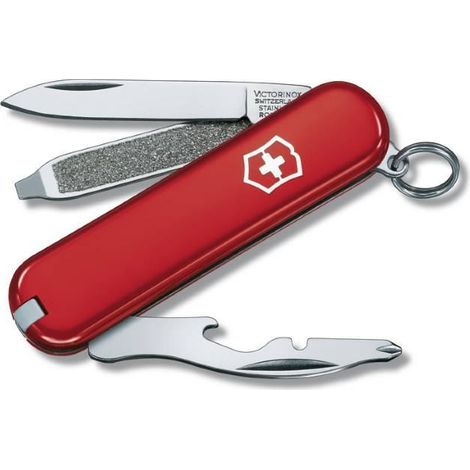 Navaja suiza de bolsillo Victorinox Rally 0.6163  cuenta con 9 funciones  color rojo  18 gramos de peso