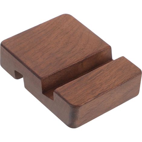 Support de Téléphone Portable Bords Lisses et Intégrée Support Rond en Bois de Noyer Bords Lisses et Intégrée pour Bureau et Usage Quotidien (1/5)