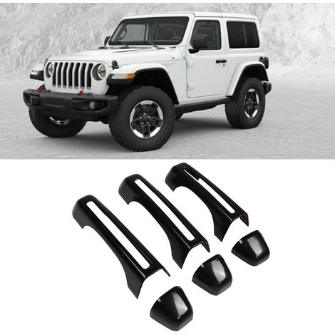 6-teiliges Set Türgriffabdeckungen außen, schwarz, passend für Jeep Wrangler JL ab 2018 (1/5)