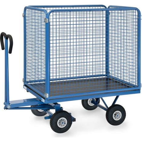 fetra Chariot à plateaux manuels 6443L - charge max. 700kg, pneus gonflables (1/5)