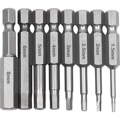 8-teiliger Sechskantschaft-Schraubendreher, 1/4-Zoll-Sechskantschaft-Schraubendreher, lange magnetische Schraubendreher-Bits aus S2-Stahl mit 8 verschiedenen Größen für Elektroschrauber, manuelle Schr (1/5)