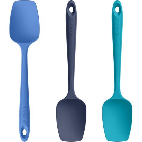 Silikon Kochlöffel 3er-Set, 250℃ hitzebeständig, 29cm Spatel, Mehrfarbig
