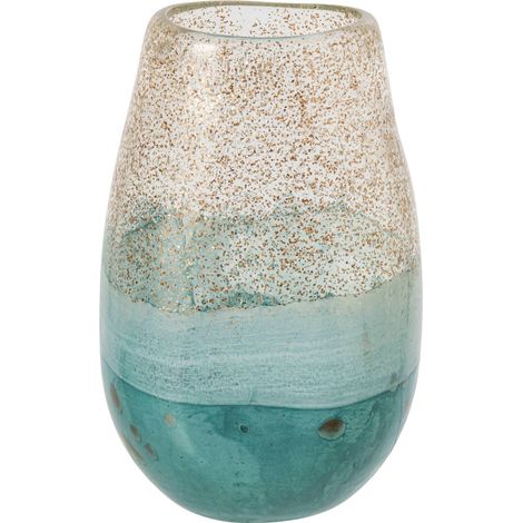 Vase en verre turquoise et doré - turquoise et doré (1/3)