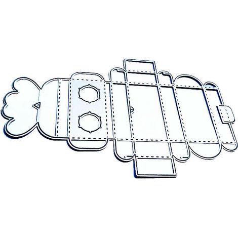 3D-Keks- und Kuchenbox mit Doppelloch, Metall-Stanzschablone, DIY-Faltvorlage zum Prägen und Scrapbooking