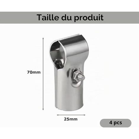 T-Clamp Connectors, 25 mm T-Clamps, Structural Pipe Connector Chain Link Fence Clamp Stainless Steel for Fences and Home Supplies (1/3)