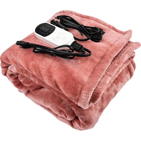 Couverture Chauffante Électrique - 100 x 75 cm - 4 Niveaux de Chaleur - Câble Détachable - Lavable en Machine - Protection Contre la Surchauffe - Pour Voiture et Intérieur