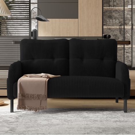 sofá 2 plazas con bolsillo lateral de corduroy 120 cm OKMYHOME (1/5)