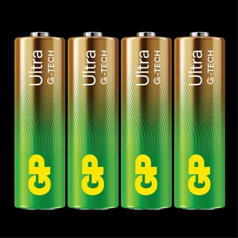 Gp - ultra alkaline aa batteries 15aulr6 15v 4 pack