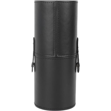 Trousse de rangement pour pinceaux de maquillage portable, étui à cosmétiques en PU, boîte de rangement noire (1/5)