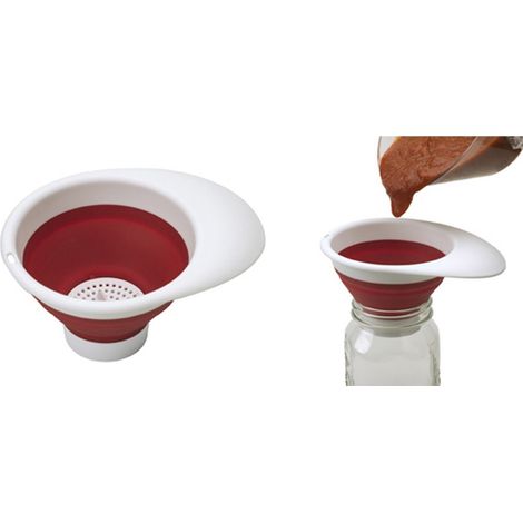 ASTUCEO - Entonnoir pliable avec filtre blanc plastique 20 x 15 x 3.5 (1/2)