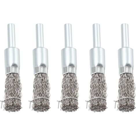 Lot de 5 brosses à fil de 12 mm pour perceuse, brosse à 6 mm Tige en acier inoxydable en forme de coupe, brosse ronde de rechange pour nettoyage/polissage/élimination de la rouille (1/5)