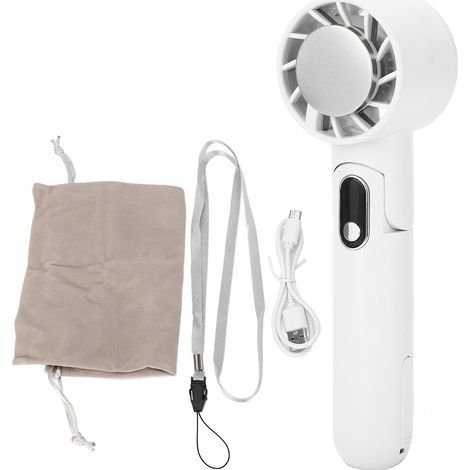 Hands-free portable fan with TEC cooling, 5 speeds, 4000 mAh battery, white, model H08 (1/5)