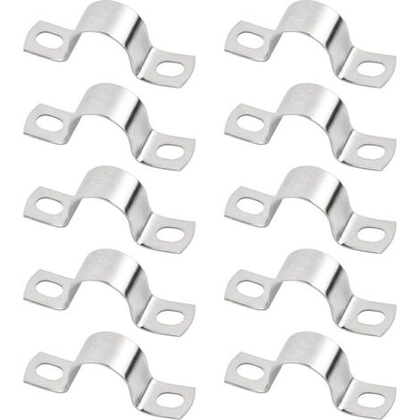 10 Pièce Clips Câble, Collier de Serrage Inox, Fixation Câble électrique, U-Collier de Serrage Tuyau Robustes, Convient pour La Fixation de Tuyaux (1/5)