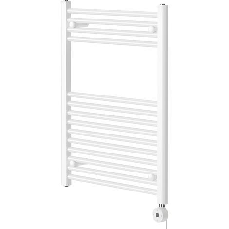 Pizarro White 800mm x 600mm Straight Digital Thermostatic Electric Heated Towel Rail (1/5)