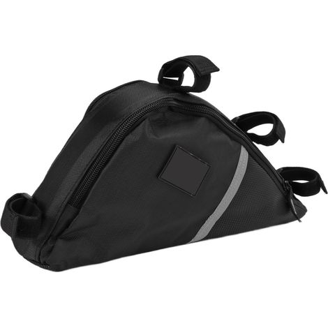 Sacoche de vélo grande capacité, résistante en toile Oxford, étui triangulaire pour selle et cadre, idéale pour le cyclisme (Noir) (1/5)