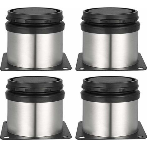 verstellbare Füße, 50 mm Höhe, verstärkte Schrankfüße, Tischfüße, Möbelfüße, gebürsteter Edelstahl, höhenverstellbar von 0 bis 15 mm. Inklusive Edelstahlschrauben. (1/5)