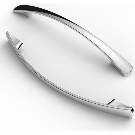 10 pièces poignées, espacement des trous de 128 mm, poignées de meubles, poignées de placard, poignées de cuisine, poignées, poignées de tiroir de meubles, Chrome (1/4)