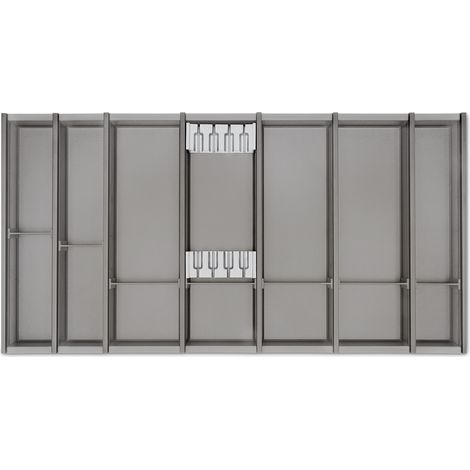 Cuisio Besteckeinsatz Besteckkasten Transluzent-graphitgrau für Blum Legrabox 473 mm mit Korpusbreite 1000 mm