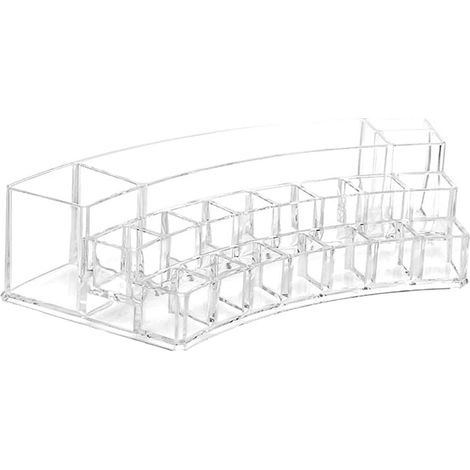 Organizer per trucchi smalto pennelli rossetti scatola trasparente con 19 scomparti organizzatore per cosmetici espositore ovale (1/4)