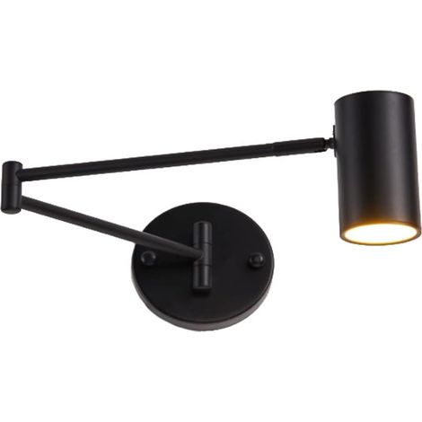 LED Applique Murale avec Bras Articulé, Applique Murale Réglable Pliante, Angle Bras Articulé Lampe, Orientable Lampe de Lecture pour salon, Chambre, Table de Chevet, Noir