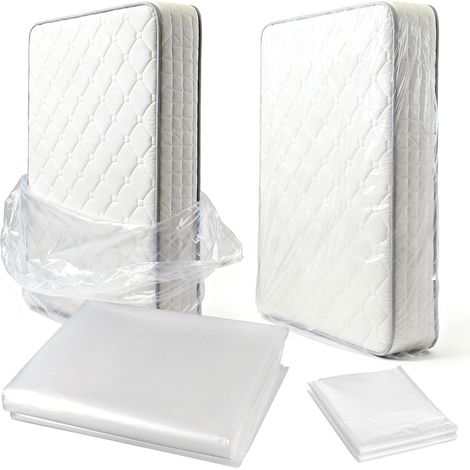 2 Pièces Housses de Matelas 120 x 240 cm - Sac de Rangement en Plastique pour Matelas, Imperméable et , Housse de Protection Matela pour Déménagement Stockage Transport (1/5)