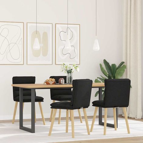 Esszimmerstühle 4 Stk. Schwarz Stoff (1/5)