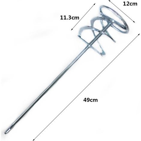 Maçonnerie en spirale, mélangeur peinture, filetage SDS, pour adhésifs, fouet à peinture, 120 mm x 490 mm (1/3)