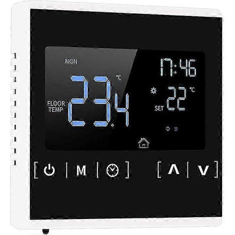 Thermostat pour chauffage au sol électrique, température programmable et affichage LCD avec double réglage de la température et double commande, câble de sonde externe de 3 mètres (1/5)