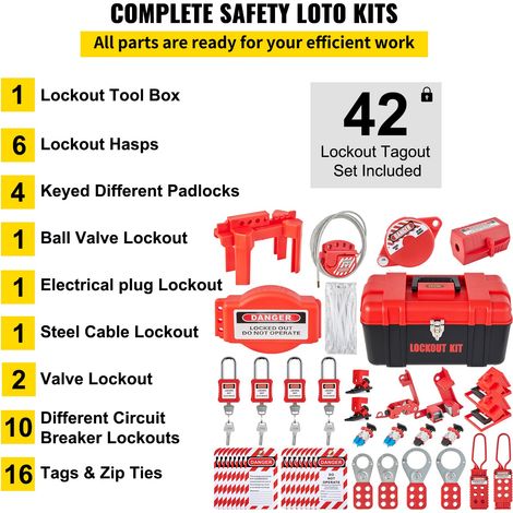 Kit d'Étiquetage de Verrouillage 42 Pièces Kit de Station de (1/5)
