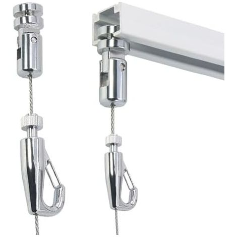Système de rail galerie blanc réglable - Kit d'accrochage d'œuvres (1/5)
