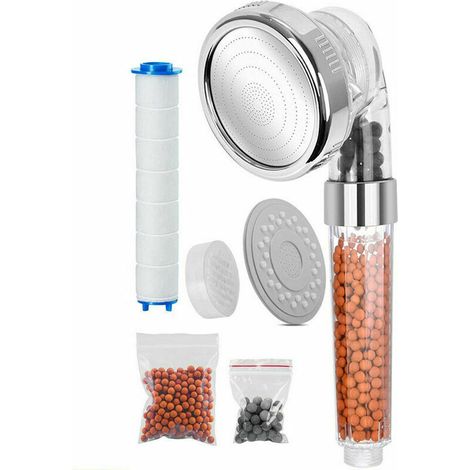 luck88 Shower Head, Anti-Limescale Shower Head, Water Saving, High Pressure, Three-Level Filter, Ionic Filtration System with Replaceable PP Cotton Filter (1/5)