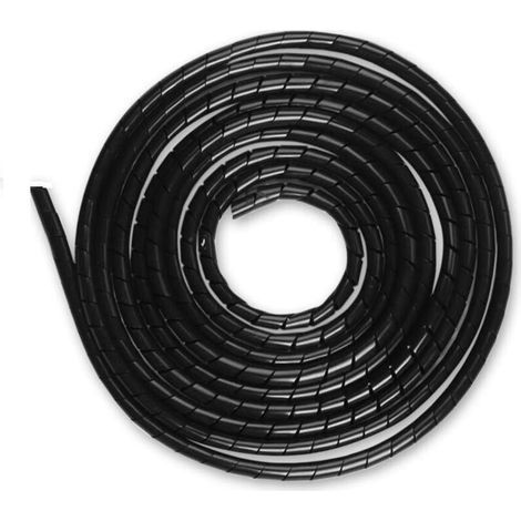 Spiralschlauch – 6 mm – 15 m – Für TV-Antennen-, PC-, USB- und AUX-Kabel – Polyethylen – Schwarz (1/5)